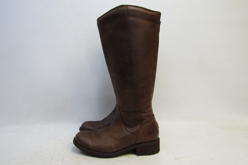 UGG Womens Size 8 M Brown Leather 15" Knee High Fashion Boots